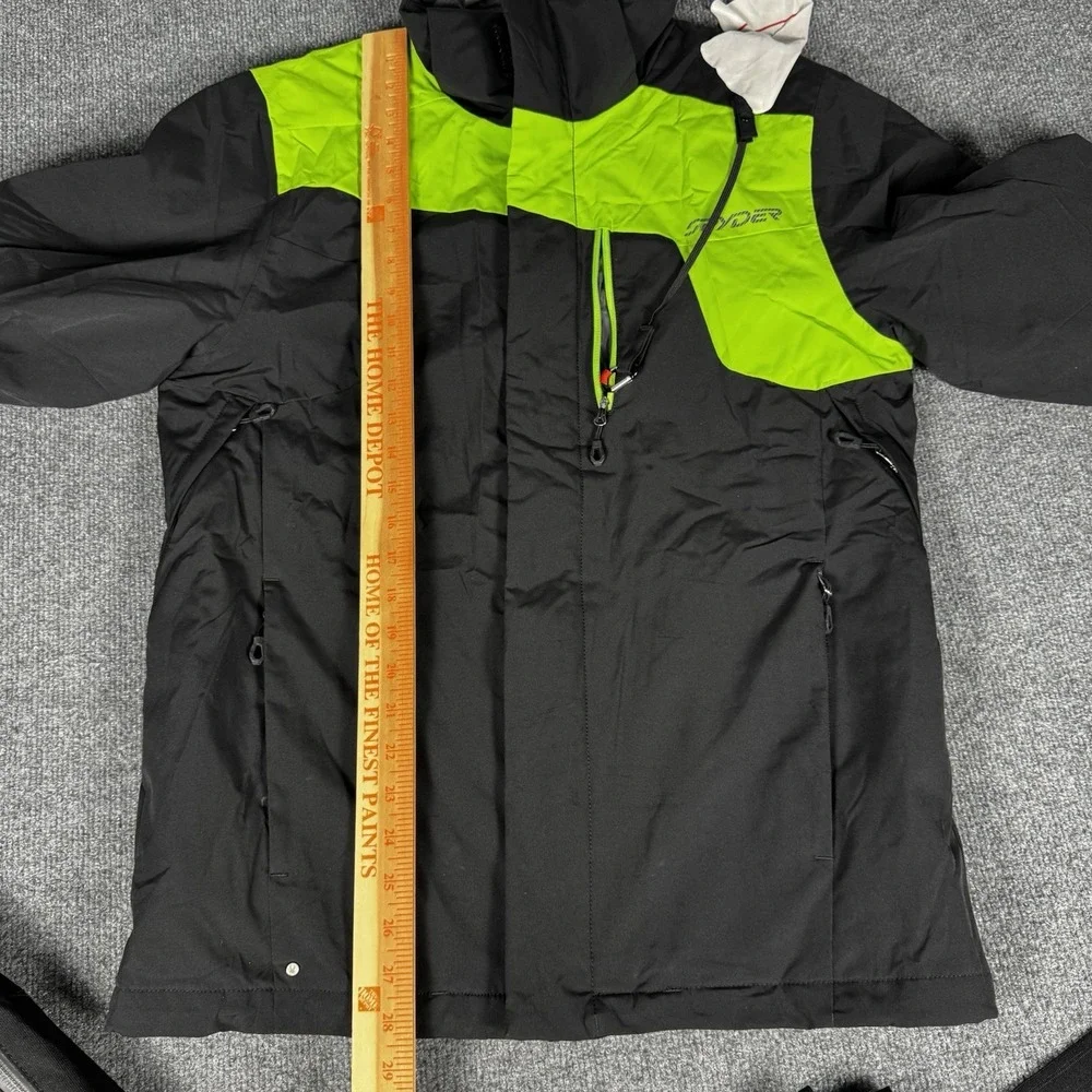 Spyder Ski Jacket Pants Men's Size Small Black Green‎ Snowboard $475 MSRP